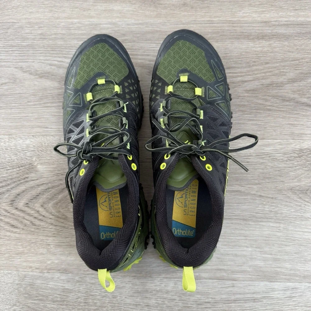 La Sportiva Bushido II Mens Size 11 Green Black Trail Running Shoes 2091-C